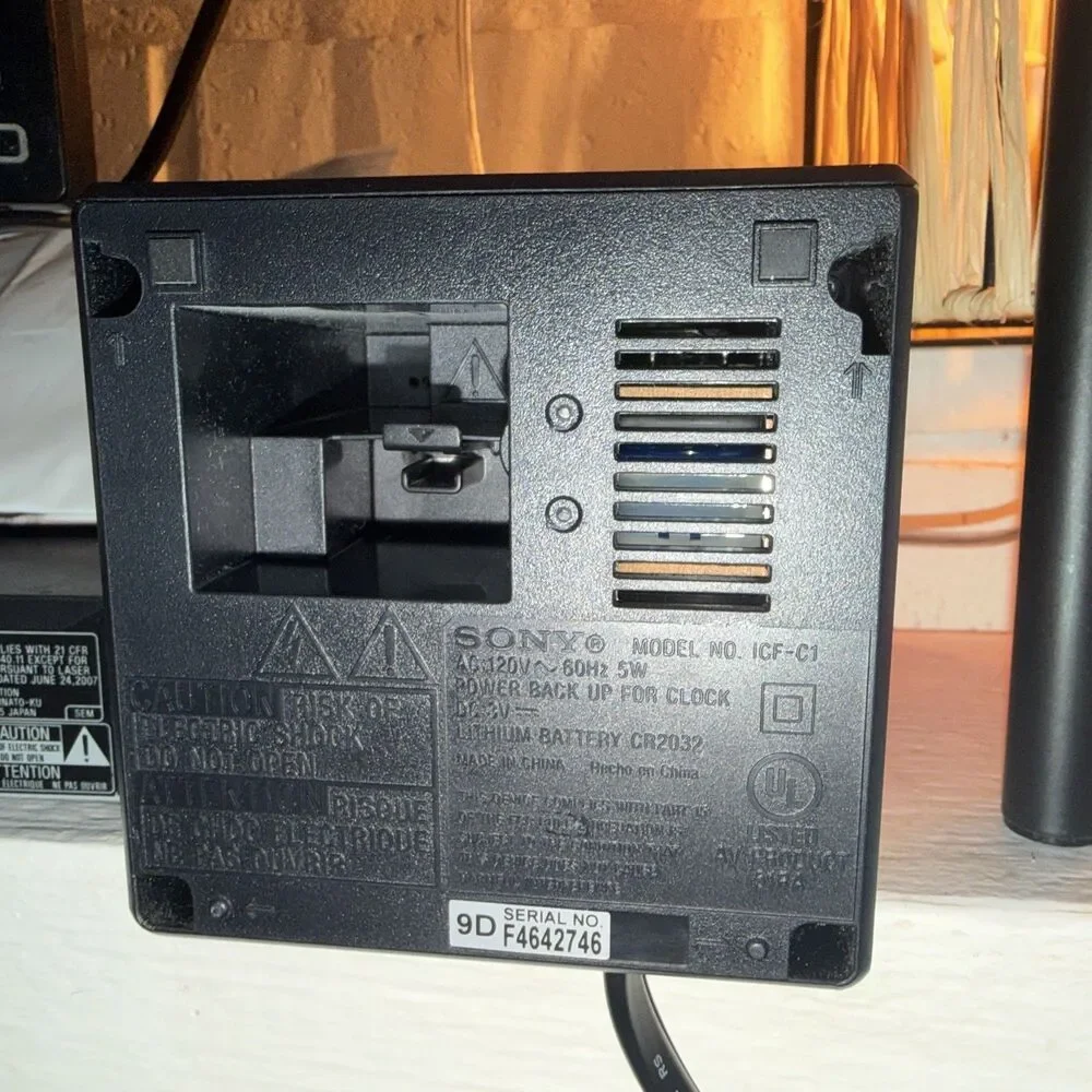 Genuine SONY ICF-C1T Desktop Alarm Clock AM FM Radio Black Free Shipping!